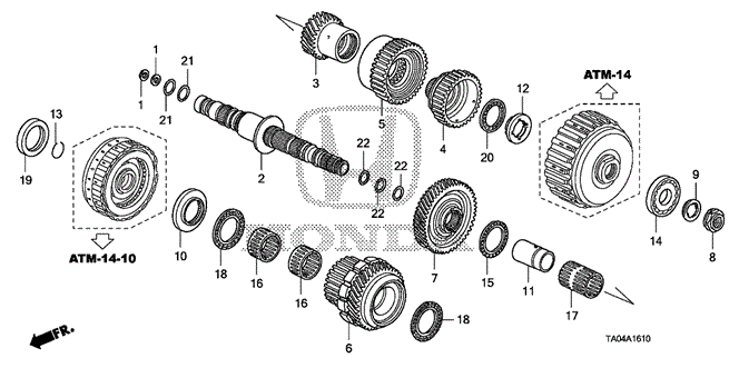 TRANSMISSION - AUTOMATIC/AT SECONDARY SHAFT (V6) for 2010 Honda ACCORD SEDAN #1