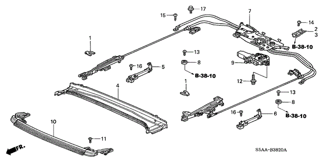 CIVIC SEDAN ROOF SLIDE COMPONENTS