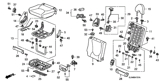 INTERIOR / BUMPER/REAR SEAT (R.) for 2008 Honda FIT #1