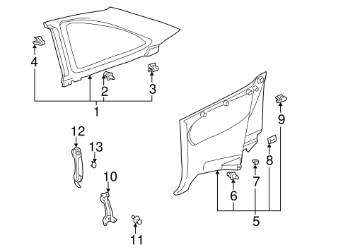 Solara INTERIOR TRIM - QUARTER PANELS