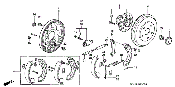 CHASSIS/REAR BRAKE (DRUM) for 2003 Honda ACCORD COUPE #1