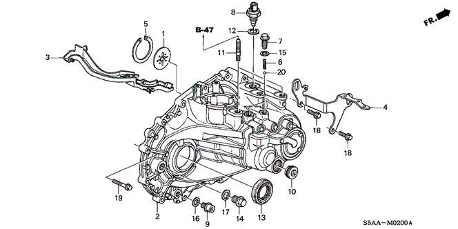 CIVIC SEDAN MT TRANSMISSION CASE