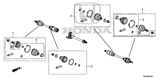 CHASSIS/FRONT DRIVESHAFT SET SHORT PARTS for 2013 Honda CR-V #1