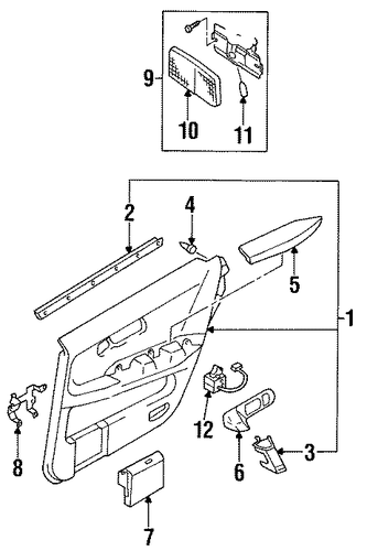 Q45 INTERIOR TRIM - REAR DOOR