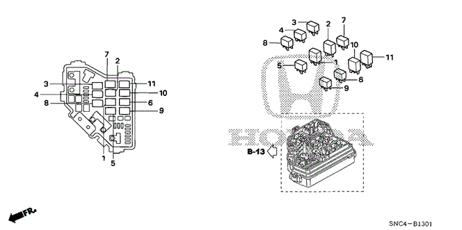 ELECTRICAL / EXHAUST / HEATER / FUEL/CONTROL UNIT (ENGINE ROOM) (2) for 2010 Honda CIVIC HYBRID #1