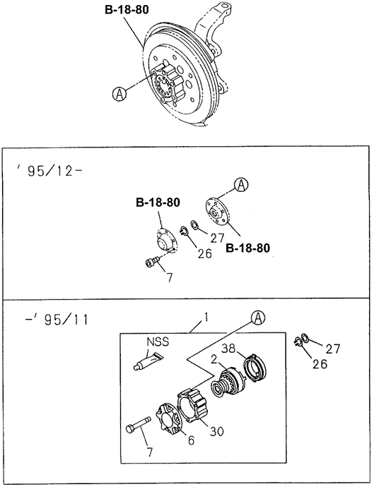 CHASSIS/FREE WHEEL HUB BOLTS for 1997 Honda PASSPORT #1