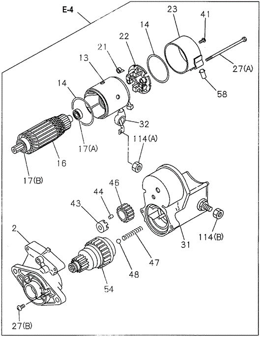 ENGINE/STARTER COMPONENTS (DX) for 1996 Honda PASSPORT #1
