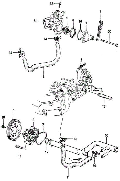 ENGINE/WATER PUMP - THERMOSTAT for 1982 Honda ACCORD HATCHBACK #1