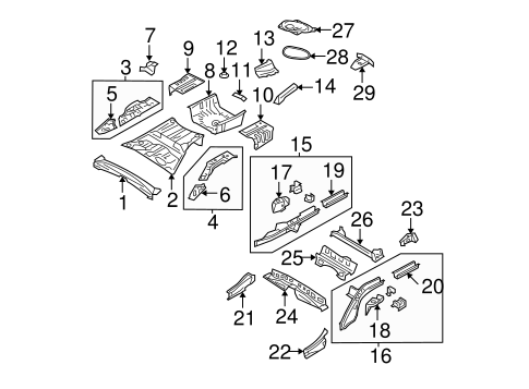 Outback REAR FLOOR & RAILS 2