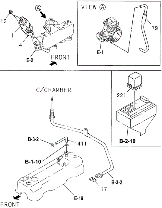 ENGINE/EMISSION PIPING (3) (DX) for 1996 Honda PASSPORT #1