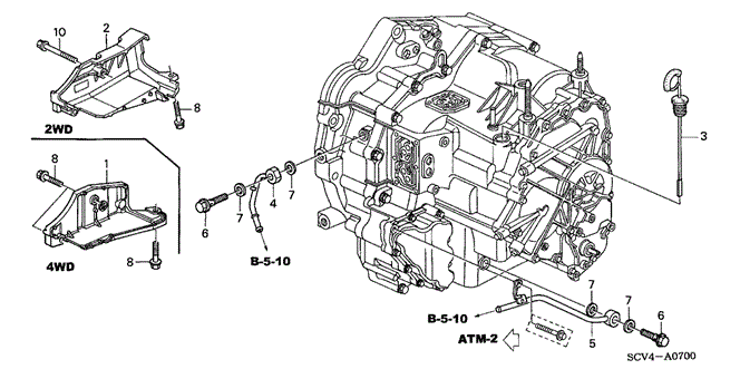 TRANSMISSION - AUTOMATIC/AT ATF PIPE for 2003 Honda CR-V #1