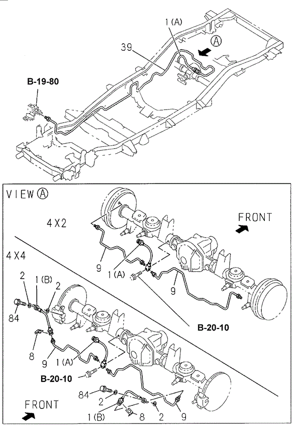 CHASSIS/BRAKE PIPING OIL (REAR CHASSIS) for 2002 Honda PASSPORT #1