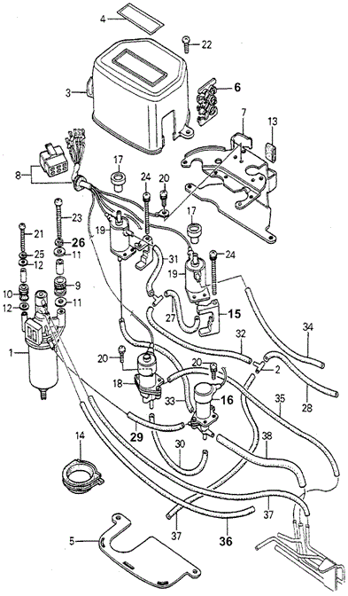 ELECTRICAL / EXHAUST / HEATER / FUEL/5MT CONTROL BOX - VALVE - TUBING ('80) (KL) for 1980 Honda ACCORD HATCHBACK #1
