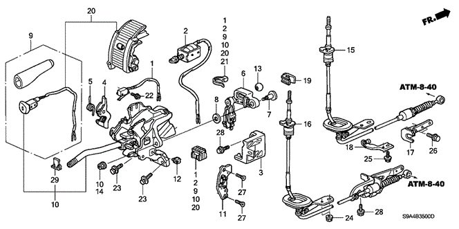 CHASSIS/SELECT LEVER for 2005 Honda CR-V #1