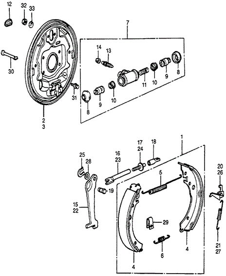 CHASSIS/REAR BRAKE SHOE for 1983 Honda ACCORD HATCHBACK #1