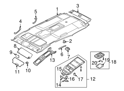 QX56 INTERIOR TRIM - ROOF 2