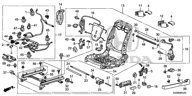 INTERIOR / BUMPER/FRONT SEAT COMPONENTS (L.) (FULL POWER SEAT) (2) for 2009 Honda ACCORD SEDAN #1