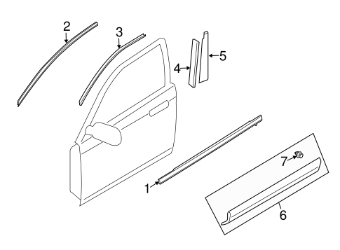 CX-9 EXTERIOR TRIM - FRONT DOOR