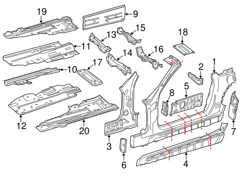 SLK250 FLOOR & RAILS