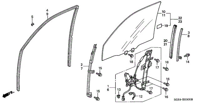 BODY / AIR CONDITIONING/FRONT DOOR WINDOWS for 2004 Honda ODYSSEY #1