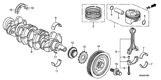 CIVIC SEDAN CRANKSHAFT - PISTON (2.0L)