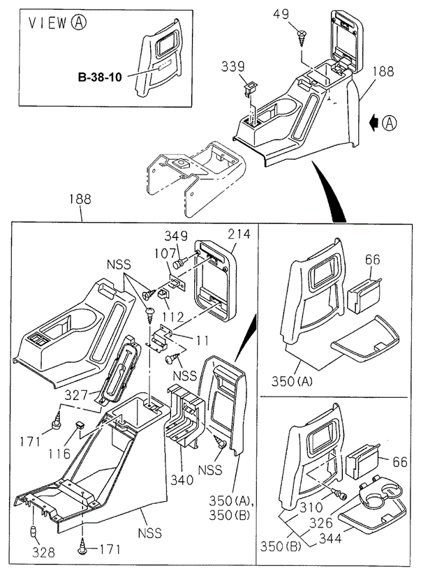 INTERIOR / BUMPER/CONSOLE (RR.) for 2000 Honda PASSPORT #1