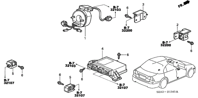 ELECTRICAL / EXHAUST / HEATER / FUEL/SRS UNIT for 2001 Honda CIVIC SEDAN #1