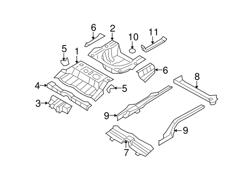 Azera REAR FLOOR & RAILS