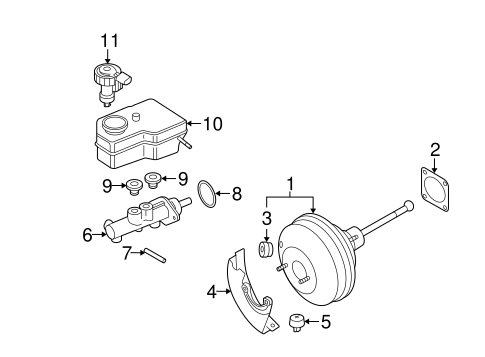 Jetta MASTER CYLINDER - COMPONENTS ON DASH PANEL