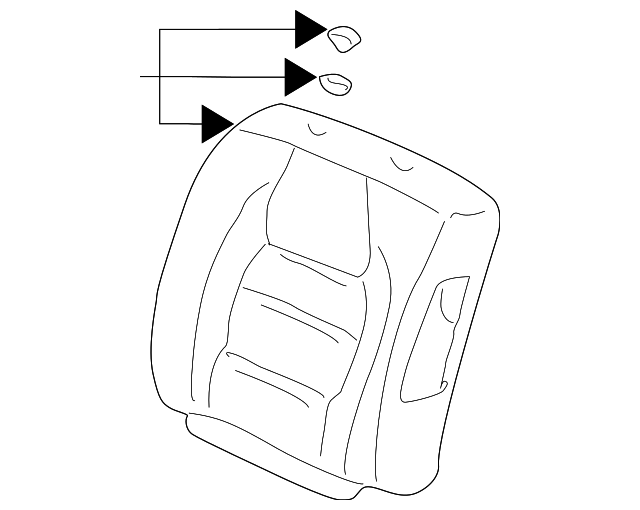 12493445 Деталь SEAT BACK COVER, LEFT