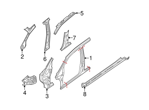 QX56 CENTER PILLAR & ROCKER