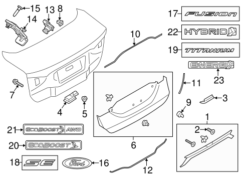 Ford S Max Schematics - Exterior Trim Trunk Scat On Ford S Max Parts - Ford S Max Schematics