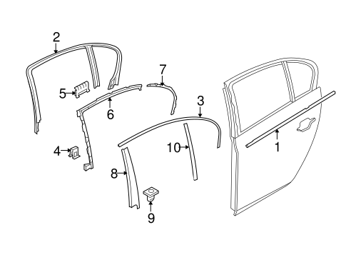 545i EXTERIOR TRIM - REAR DOOR