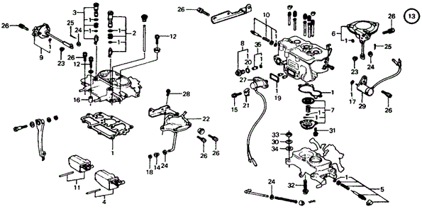 ENGINE/CARBURETOR ('76) for 1976 Honda CIVIC COUPE #1