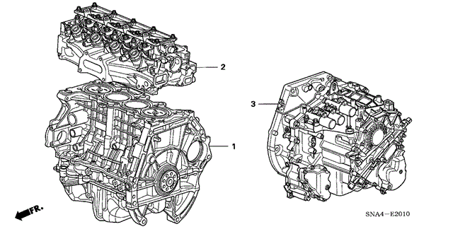 CIVIC SEDAN ENGINE ASSY. - TRANSMISSION ASSY. (1.8L)