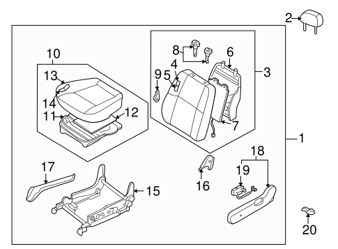 QX4 FRONT SEAT COMPONENTS 2