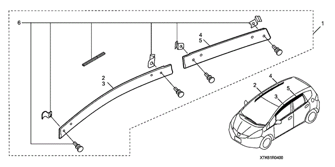 ACCESSORIES/DOOR VISOR (1) for 2009 Honda FIT #1