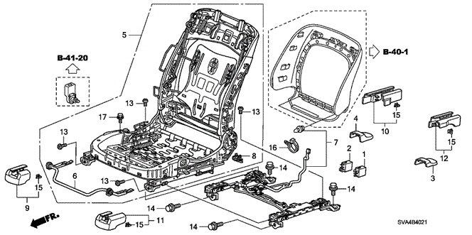 CIVIC COUPE FRONT SEAT COMPONENTS (R.) ('08-)