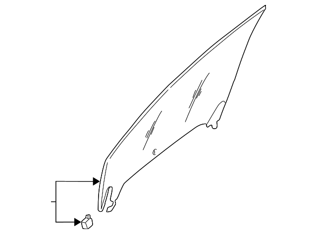 61011AE01A Деталь DOOR GLASS, LEFT