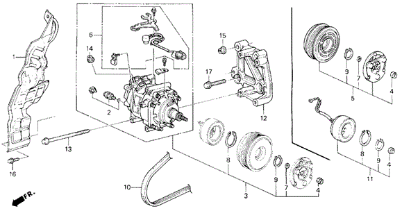 BODY / AIR CONDITIONING/A/C COMPRESSOR (HADSYS) for 1994 Honda PRELUDE #1
