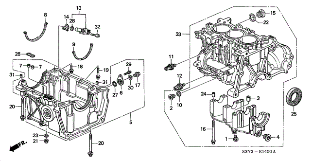 ENGINE/CYLINDER BLOCK - OIL PAN for 2002 Honda INSIGHT #1