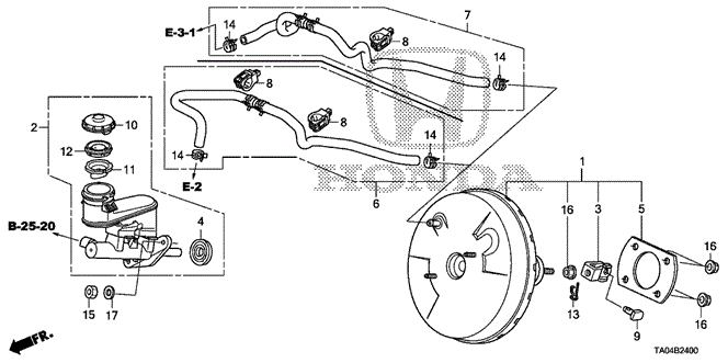 ACCORD SEDAN BRAKE MASTER CYLINDER  - MASTER POWER (KA / KL / K...