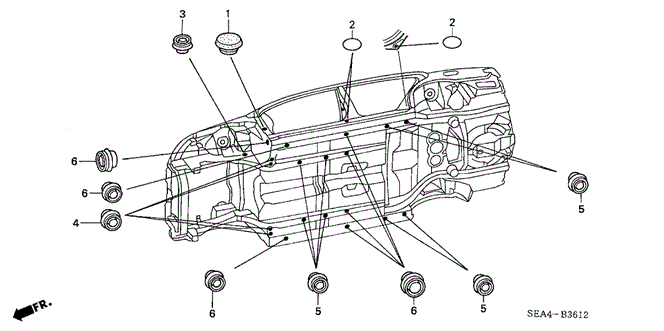 TSX SEDAN GROMMET (LOWER)