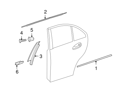 C300 EXTERIOR TRIM - REAR DOOR
