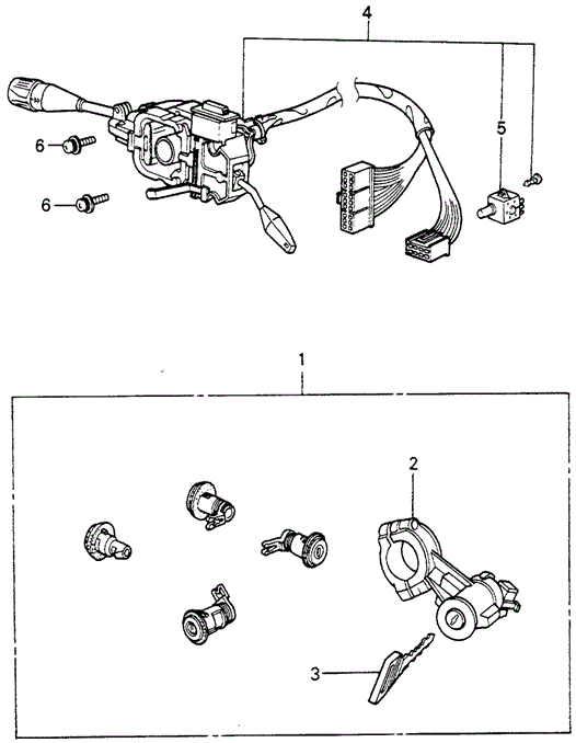 ELECTRICAL / EXHAUST / HEATER / FUEL/STEERING WHEEL SWITCH - LOCK SET for 1982 Honda CIVIC HATCHBACK #1