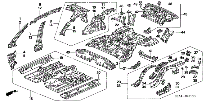 TSX SEDAN FLOOR - INNER PANEL