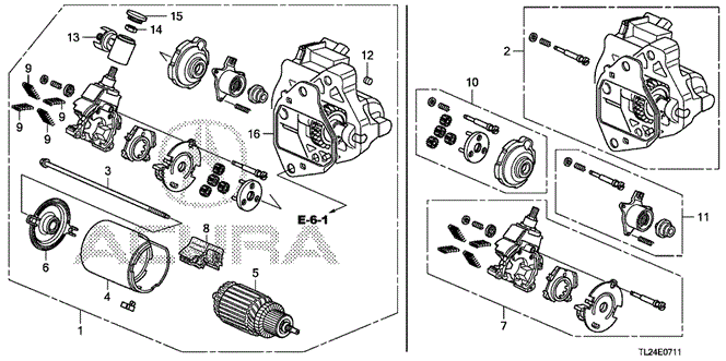 TSX SEDAN STARTER MOTOR (MITSUBA) (V6)