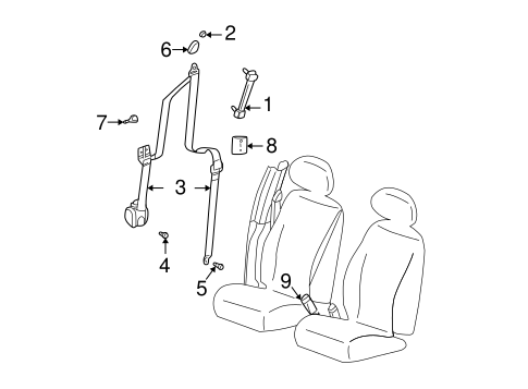 PT Cruiser FRONT SEAT BELTS 2