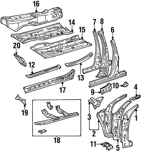 GS300 CENTER PILLAR & ROCKER