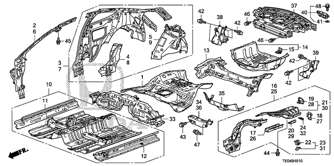 BODY / AIR CONDITIONING/FLOOR - INNER PANEL for 2009 Honda ACCORD COUPE #1